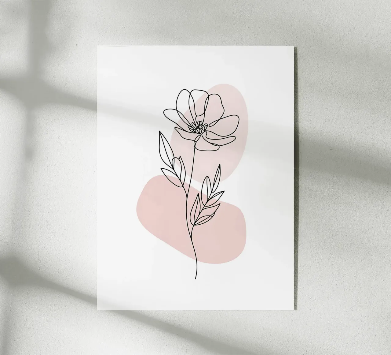 Fiore minimalista in linea continua e forme rosa plexiglass da Plain Thoughts