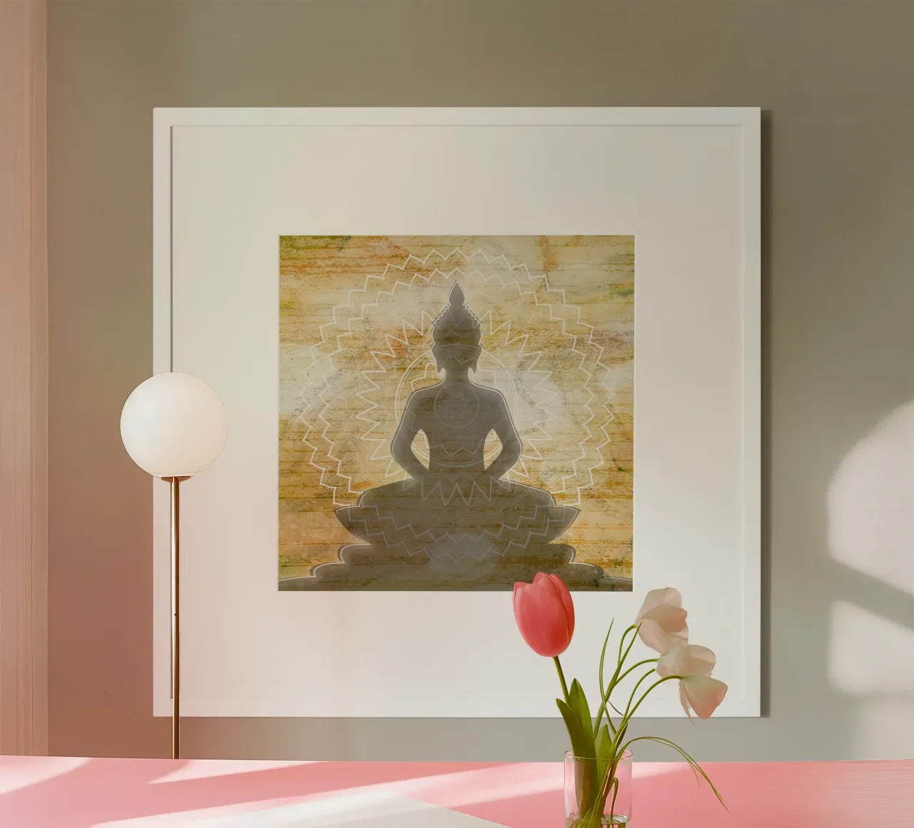 Sagoma di Buddha in meditazione poster da Martina