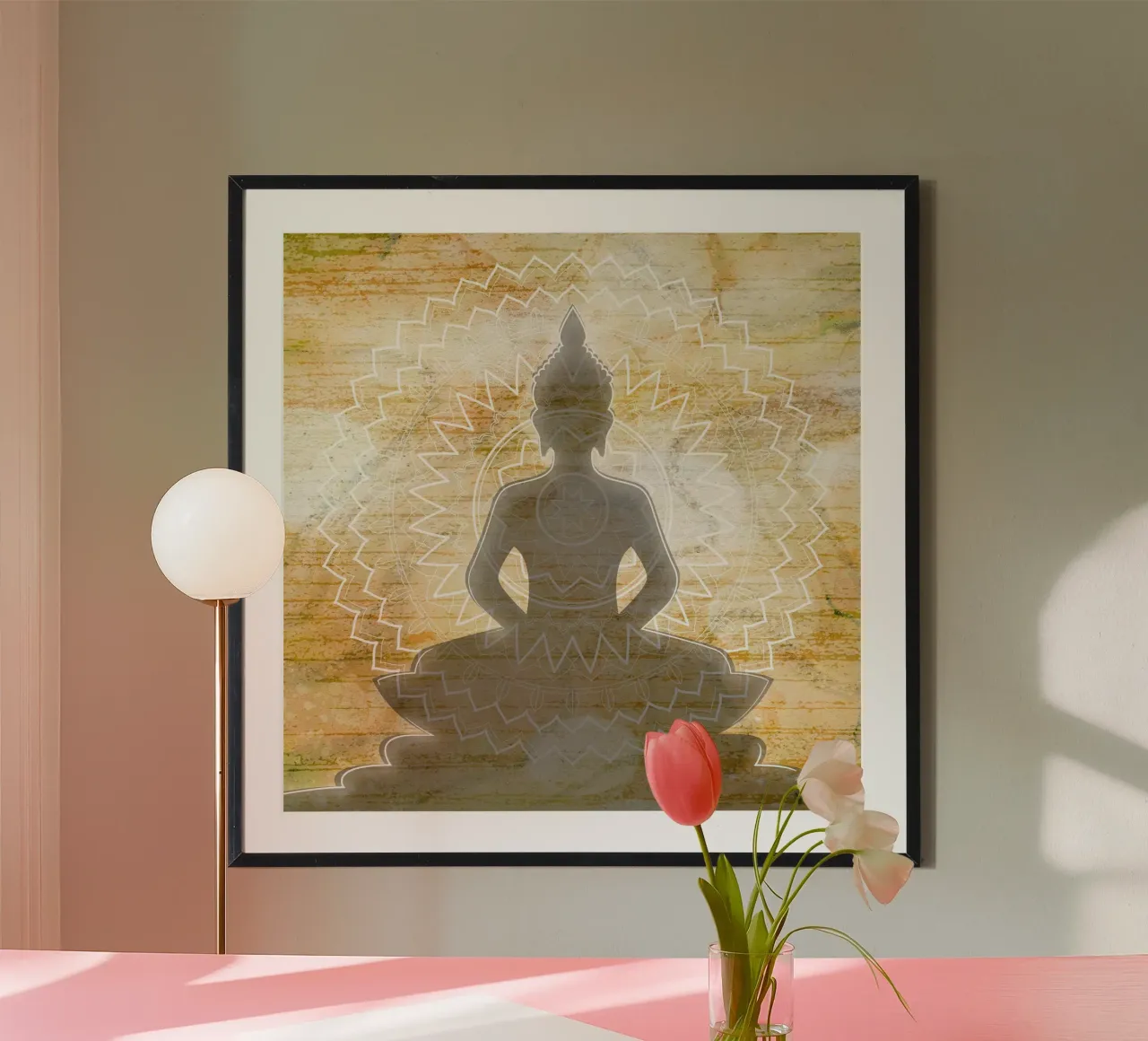 Sagoma di Buddha in meditazione poster da Martina