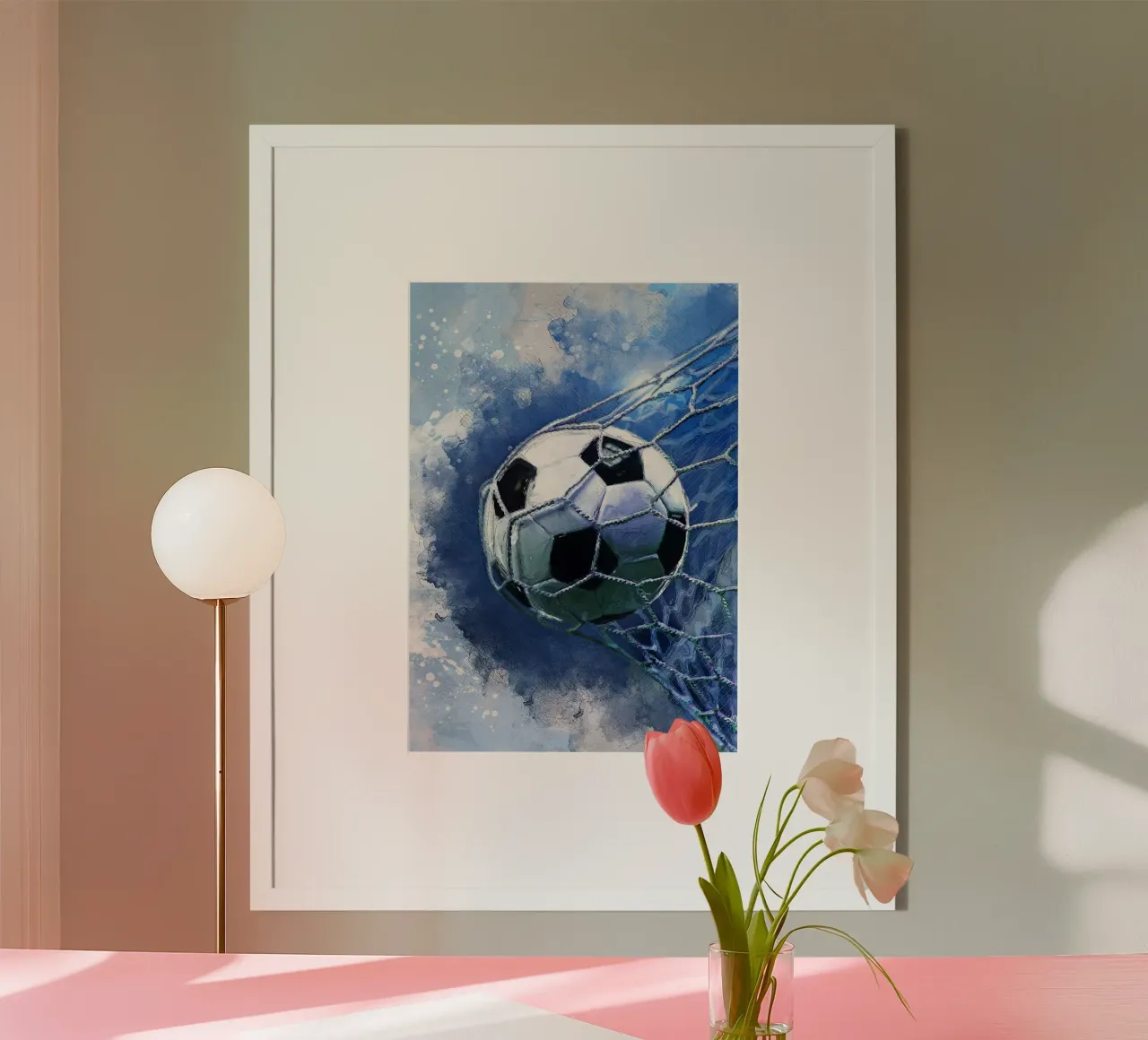 Pallone da calcio Calcio sport art 5 poster con telaio in plastica da Justyna Jaszke JBJart