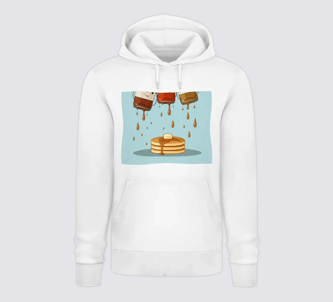 Simpatiche bottiglie che versano sciroppo sui pancake felpa con cappuccio da DesignDoodle