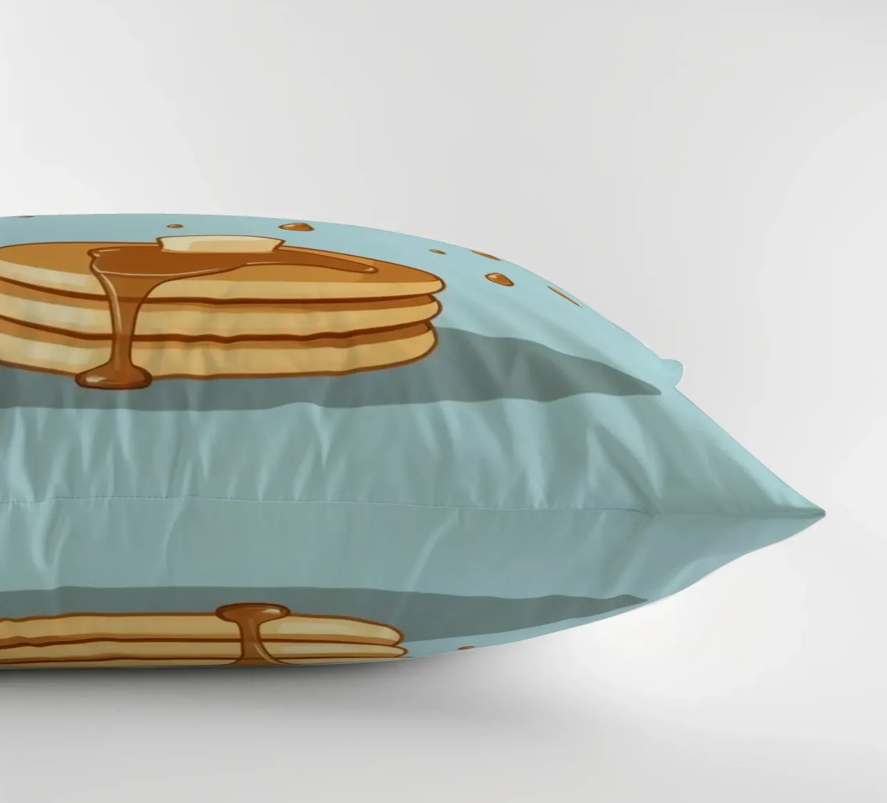 Simpatiche bottiglie che versano sciroppo sui pancake cuscino da DesignDoodle
