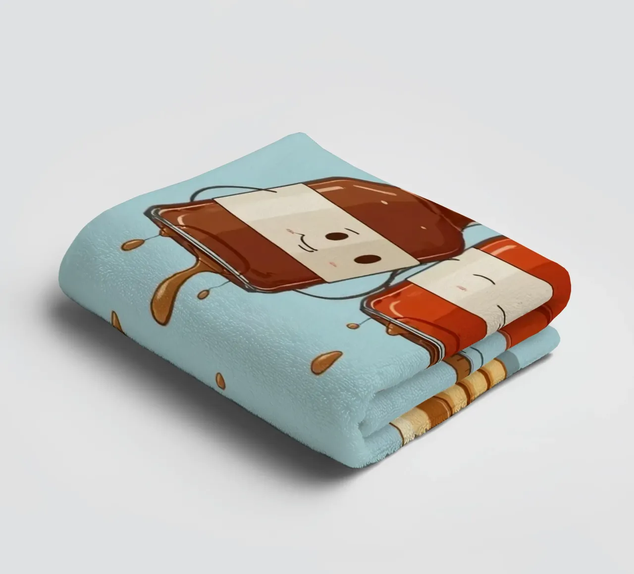Simpatiche bottiglie che versano sciroppo sui pancake asciugamano da bagno da DesignDoodle