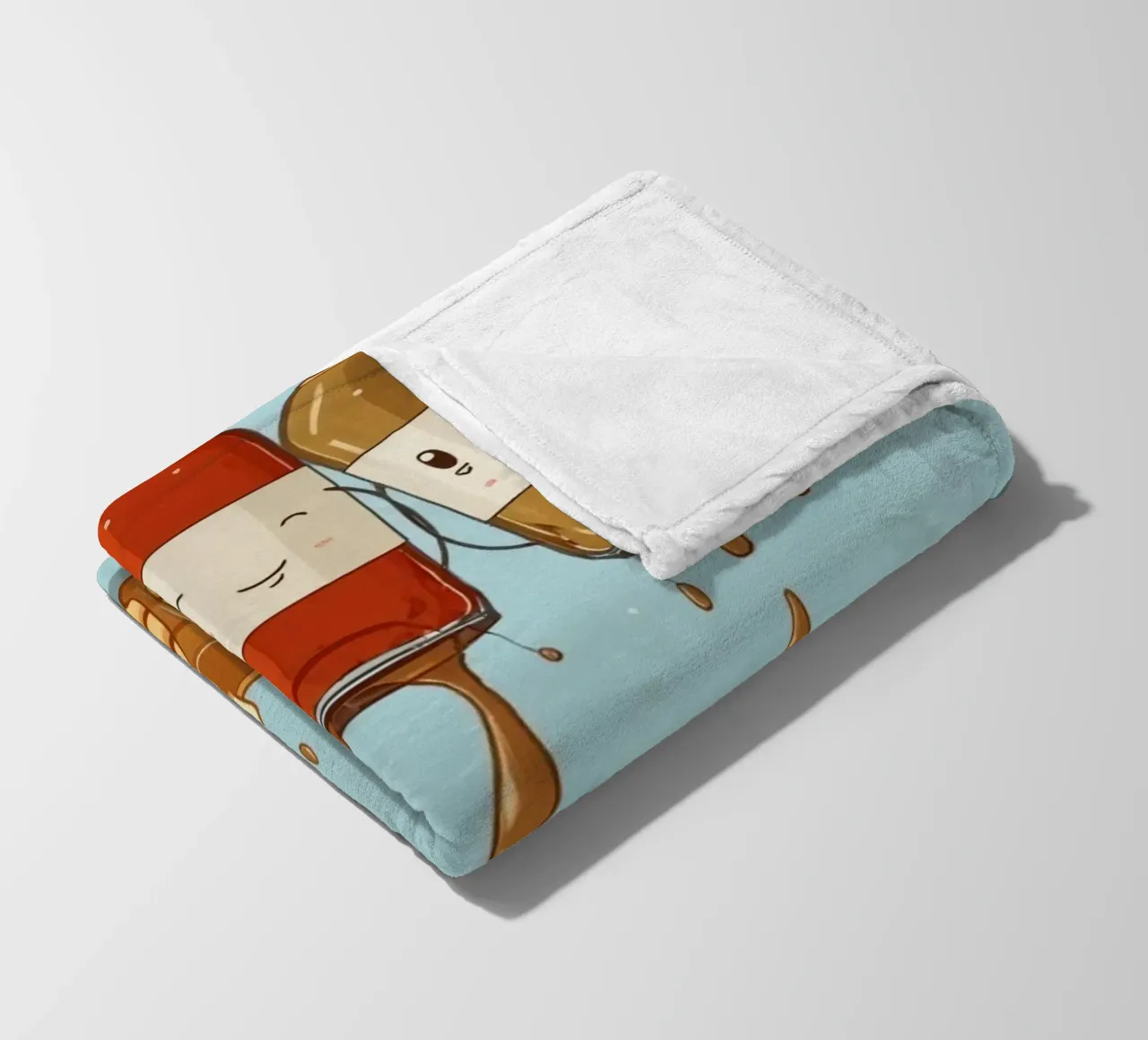 Simpatiche bottiglie che versano sciroppo sui pancake coperta in pile da DesignDoodle
