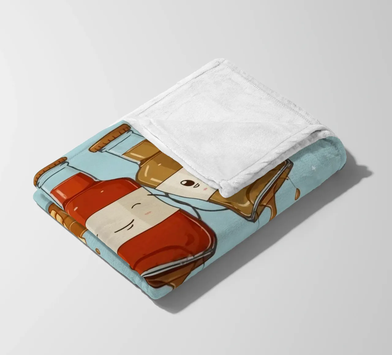 Simpatiche bottiglie che versano sciroppo sui pancake coperta in pile da DesignDoodle