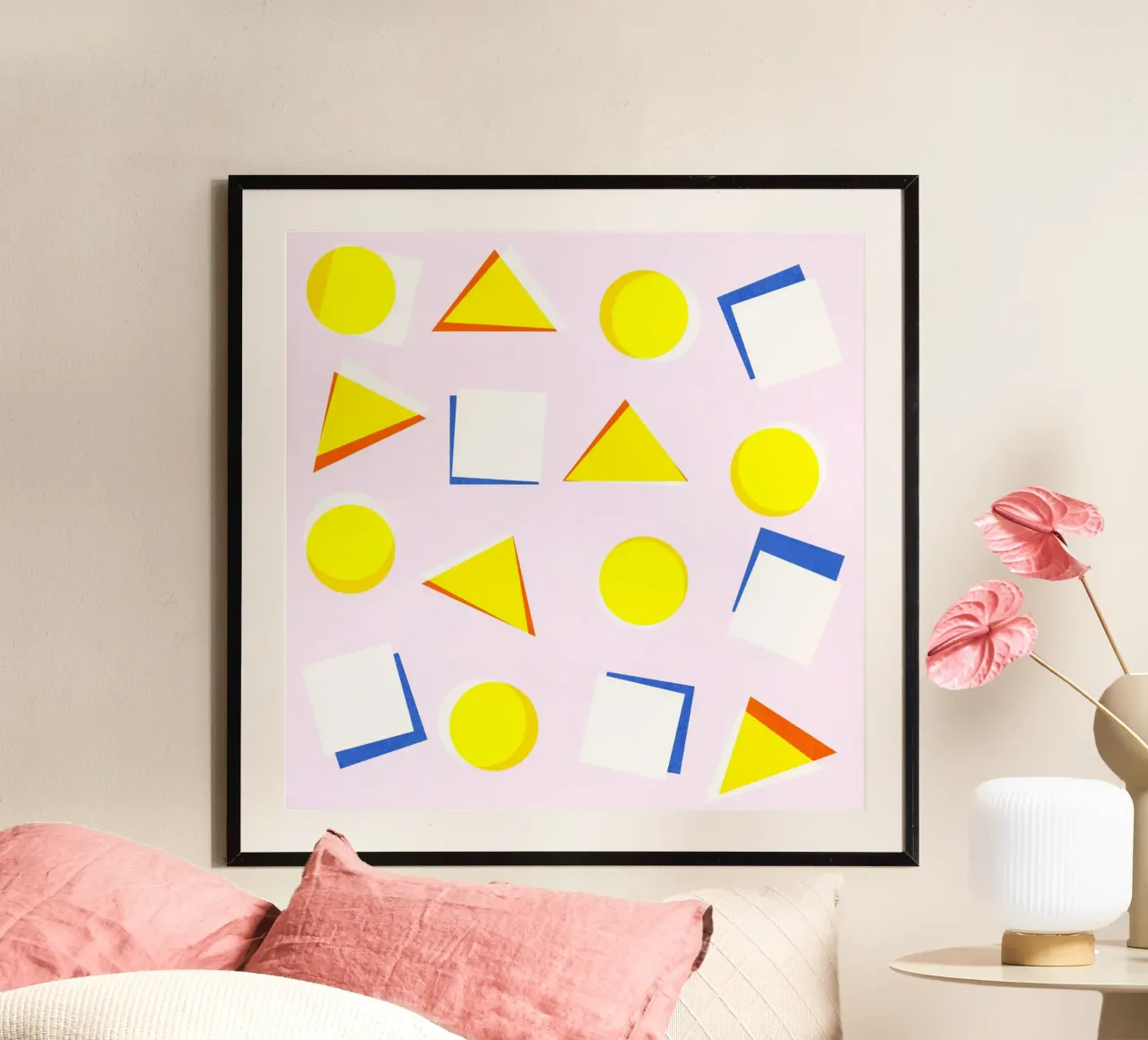 Geometría abstracta 07 poster con marco de plástico de lovely lines