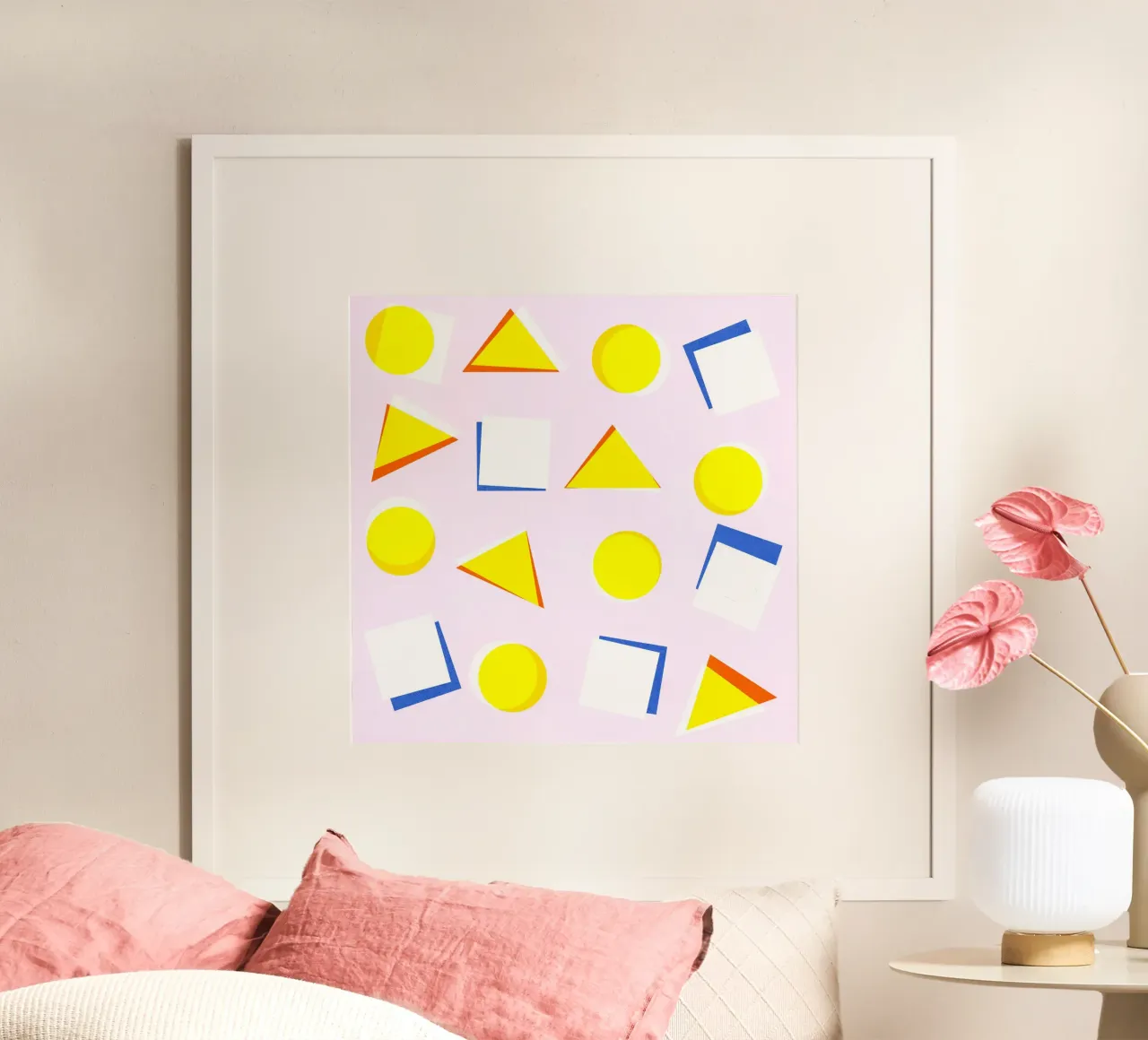Geometría abstracta 07 poster con marco de plástico de lovely lines