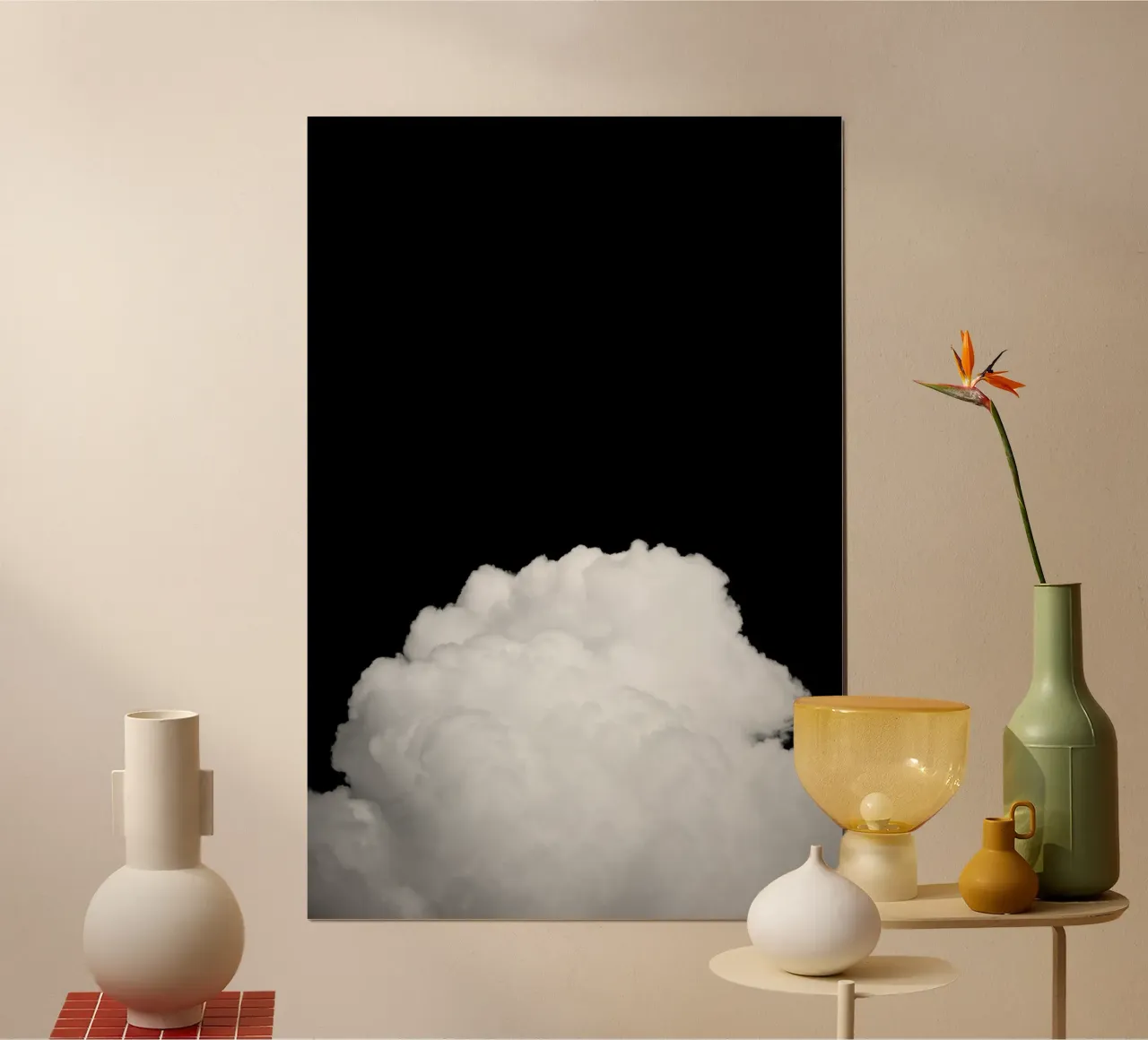 Nuvole nere II poster con telaio in alluminio da Tal Paz-Fridman