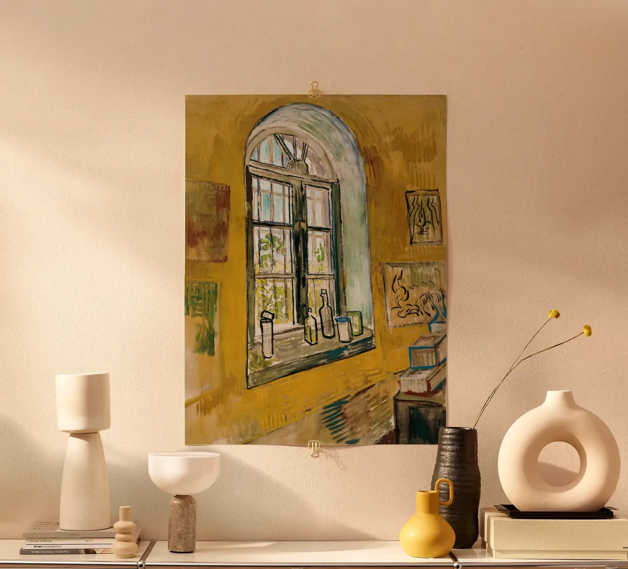 Window in the Studio - Vincent van Gogh poster with wooden frame by Sylviepaint