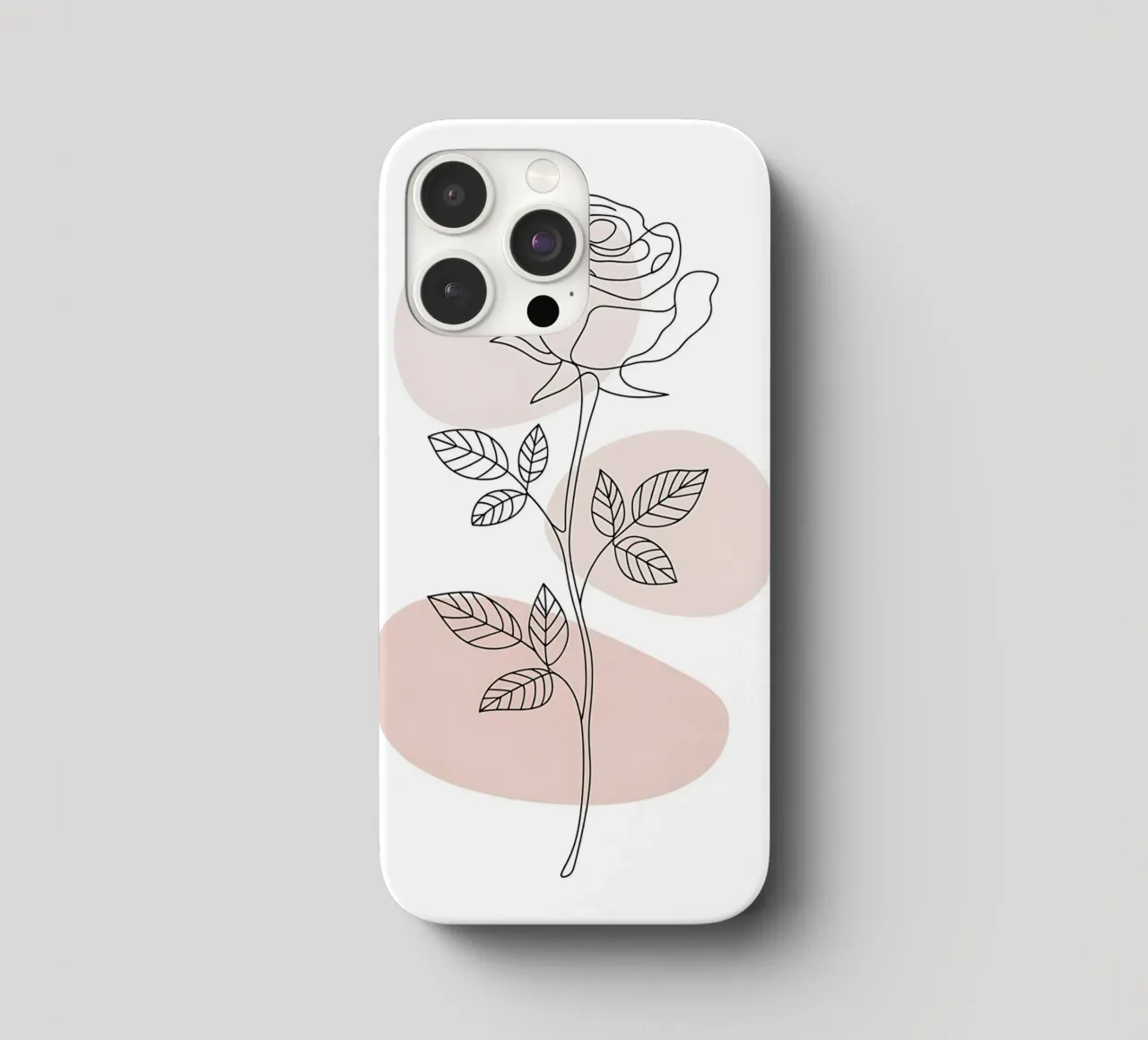 Elegant rose in a continuous line and abstract shapes iphone case by Plain Thoughts