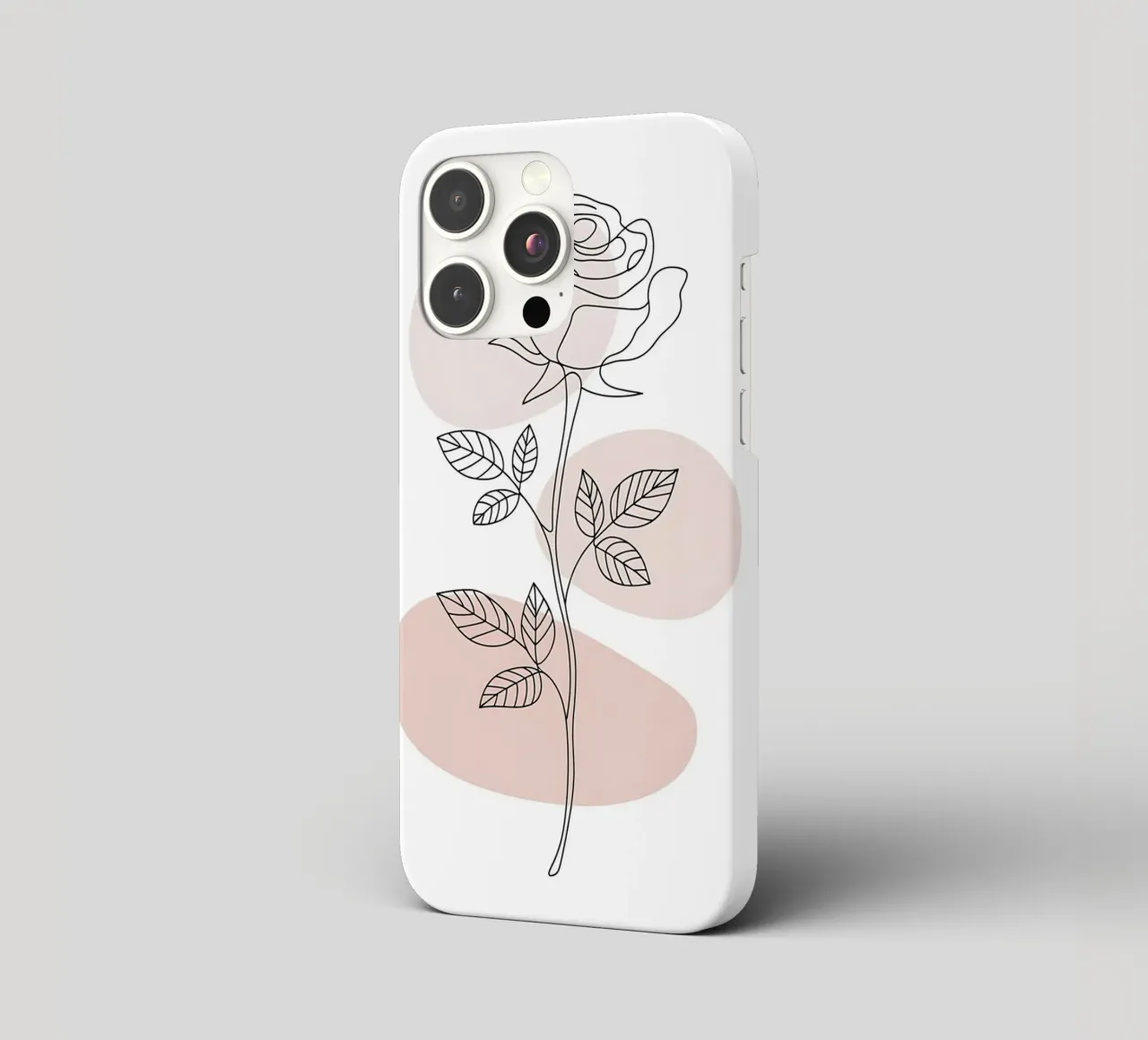 Elegant rose in a continuous line and abstract shapes iphone case by Plain Thoughts