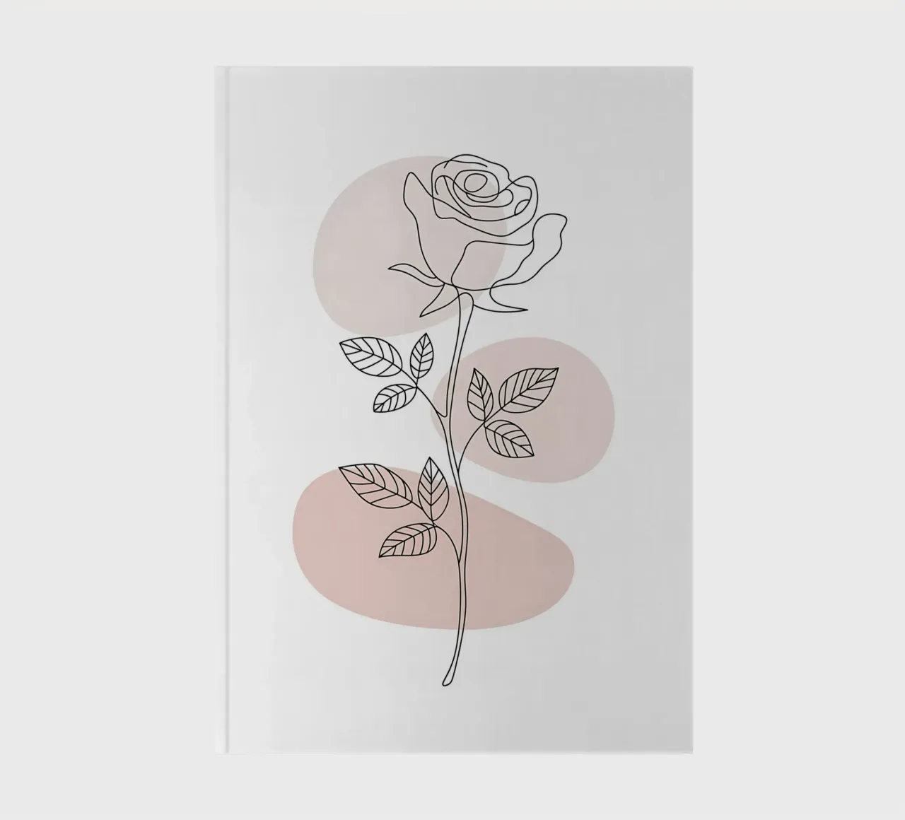 Elegant rose in a continuous line and abstract shapes notebook by Plain Thoughts
