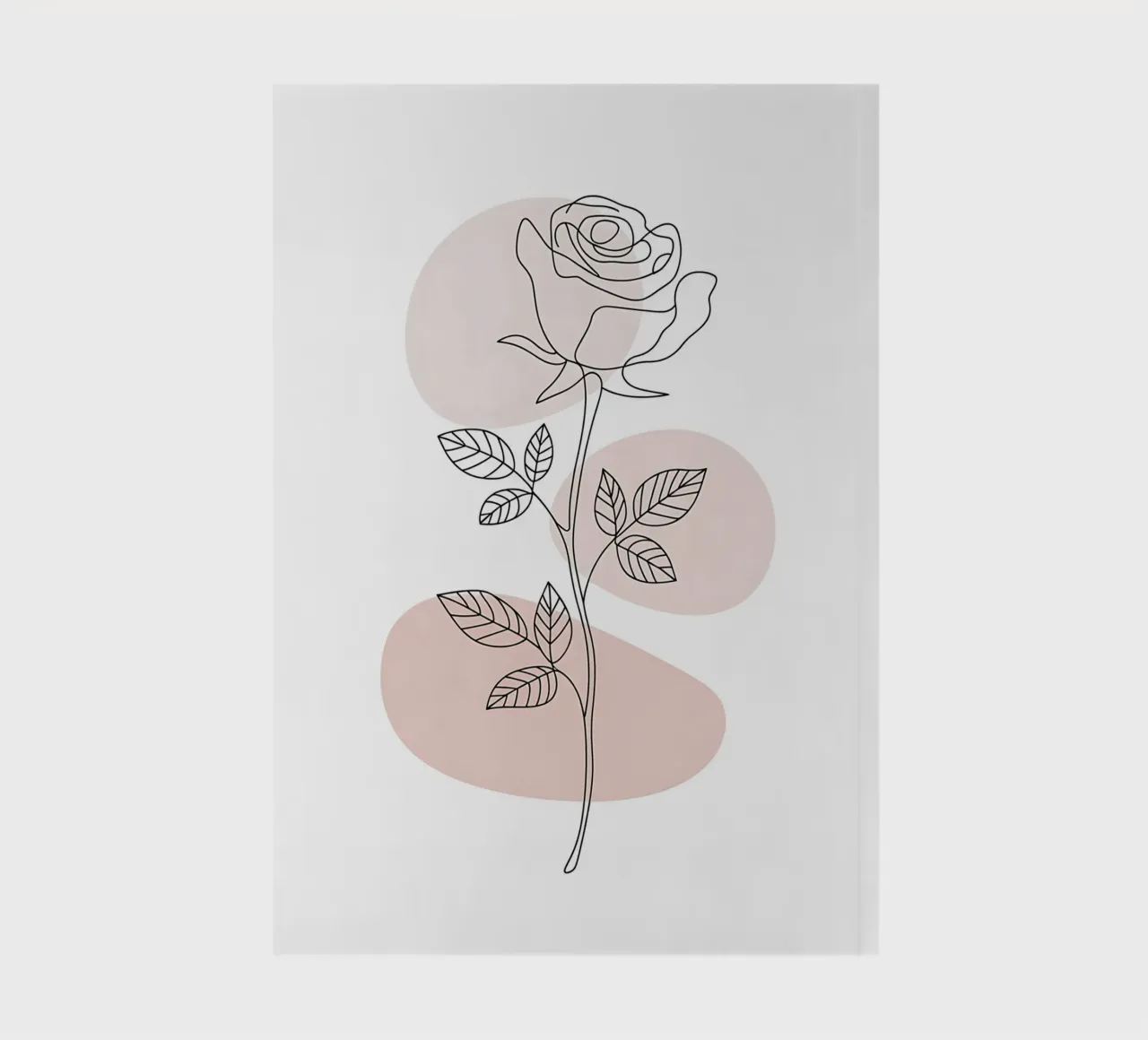 Elegant rose in a continuous line and abstract shapes notebook by Plain Thoughts