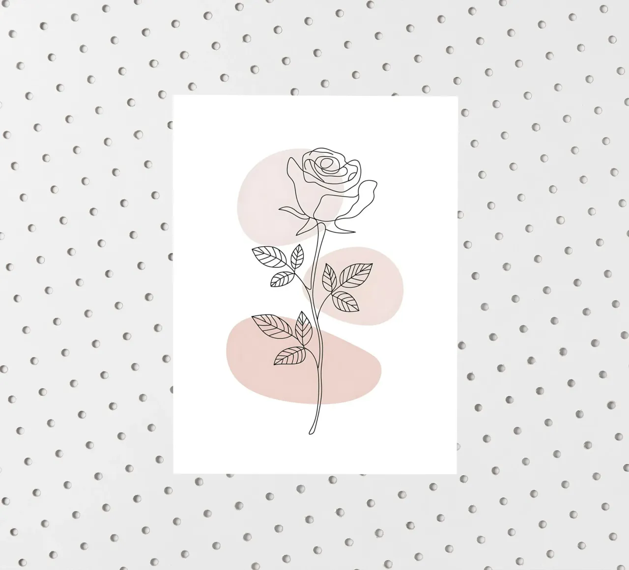 Elegant rose in a continuous line and abstract shapes sticker by Plain Thoughts