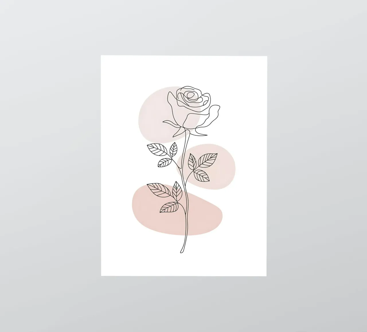 Elegant rose in a continuous line and abstract shapes sticker by Plain Thoughts