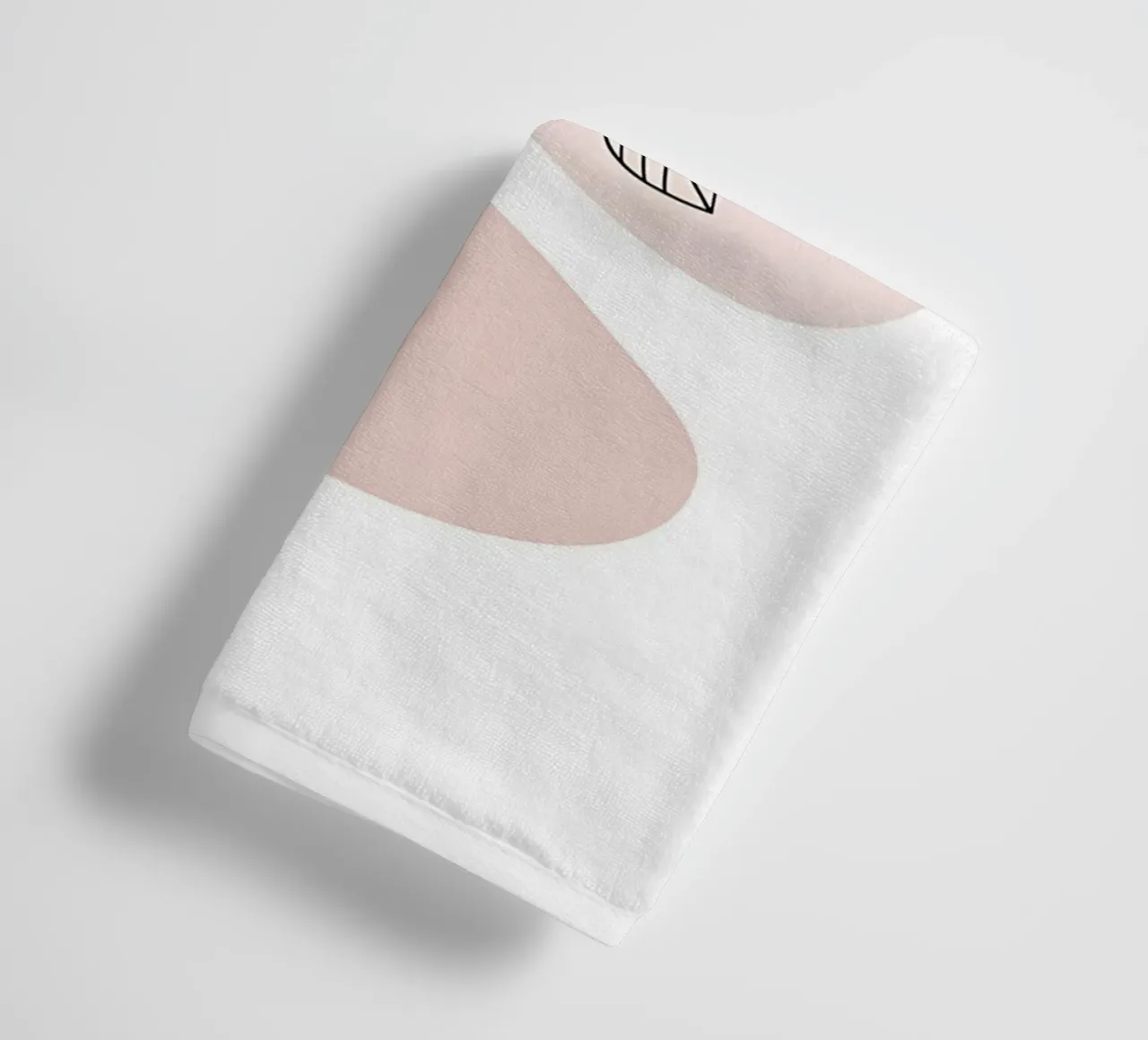 Elegant rose in a continuous line and abstract shapes towel by Plain Thoughts
