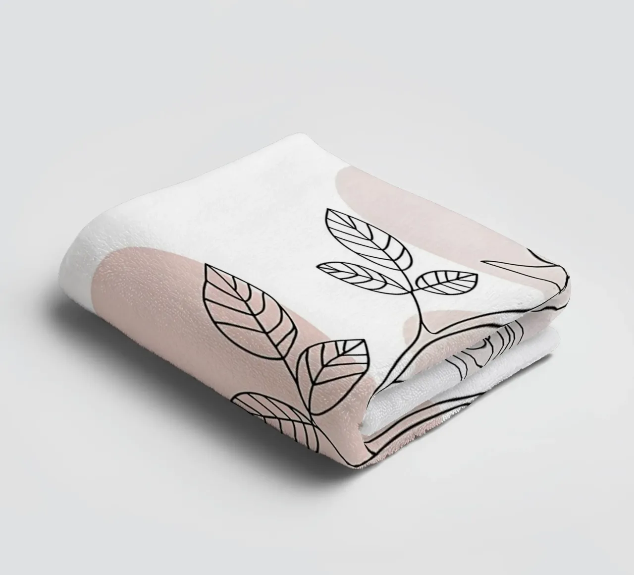 Elegant rose in a continuous line and abstract shapes towel by Plain Thoughts
