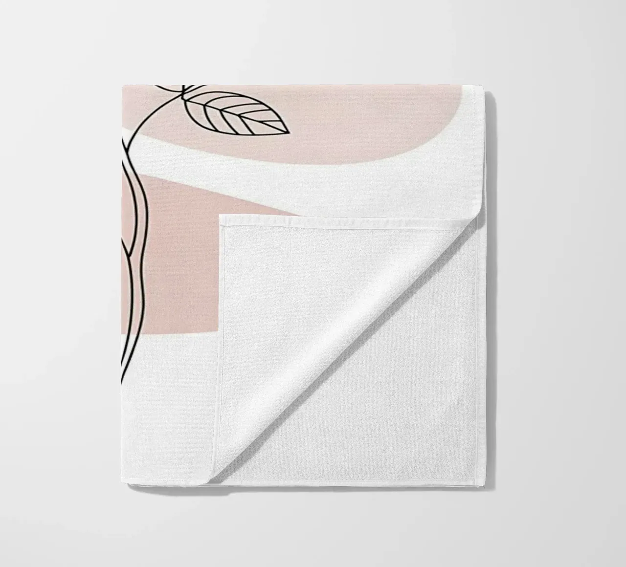 Elegant rose in a continuous line and abstract shapes beach towel by Plain Thoughts