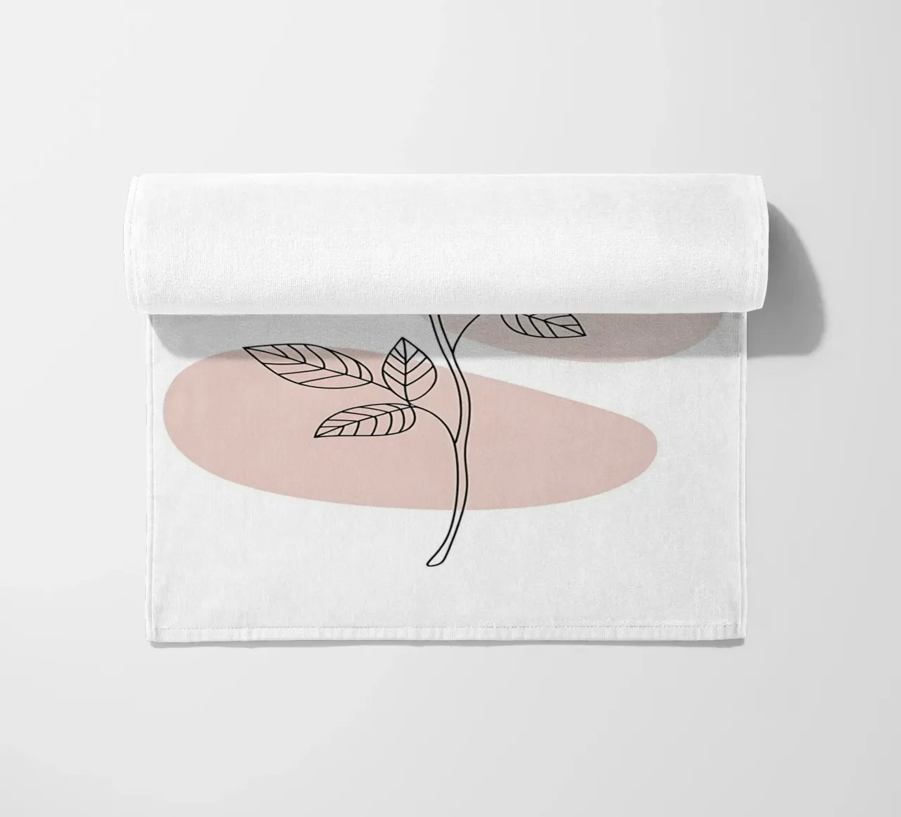 Elegant rose in a continuous line and abstract shapes beach towel by Plain Thoughts
