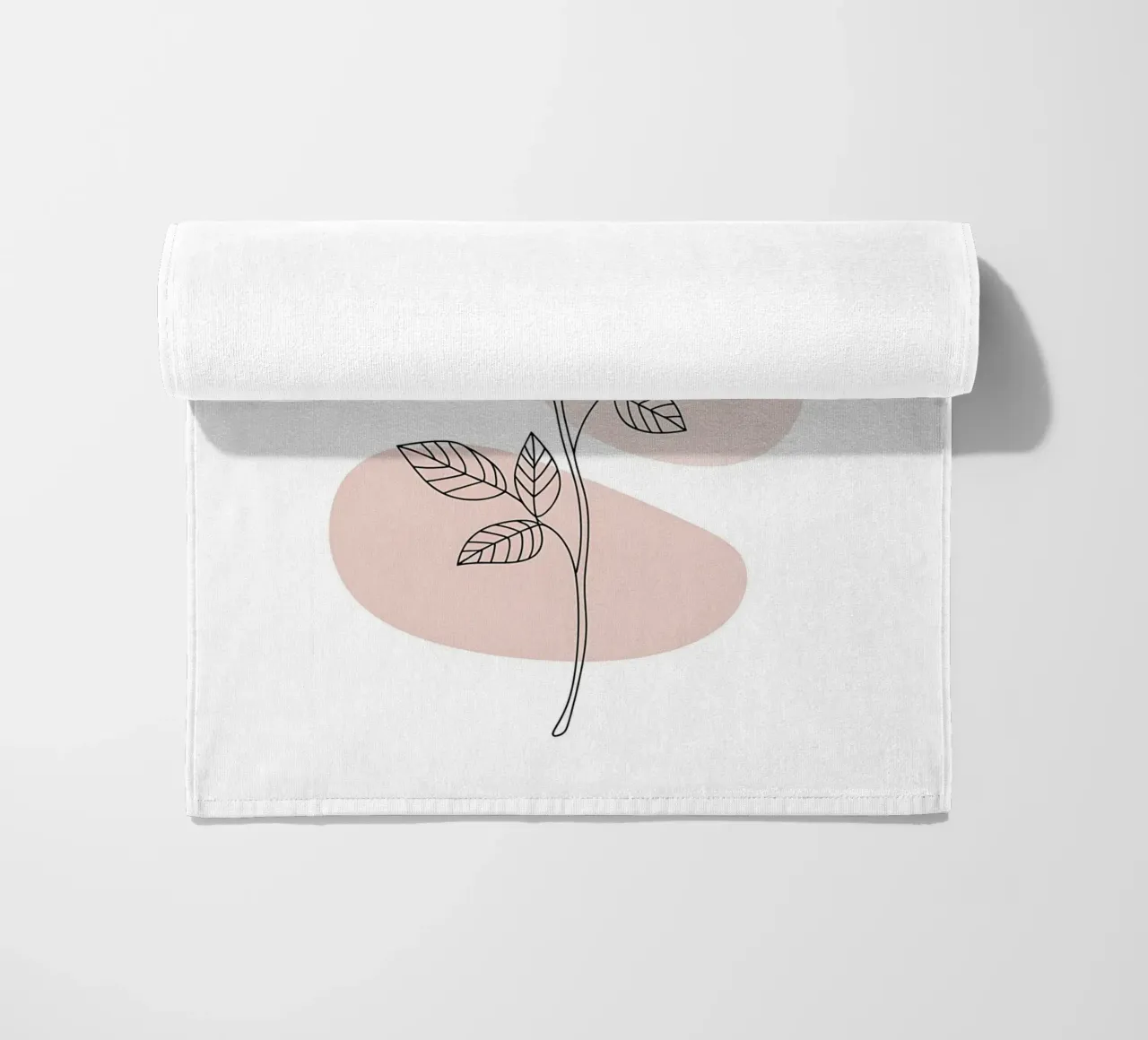 Elegant rose in a continuous line and abstract shapes beach towel by Plain Thoughts