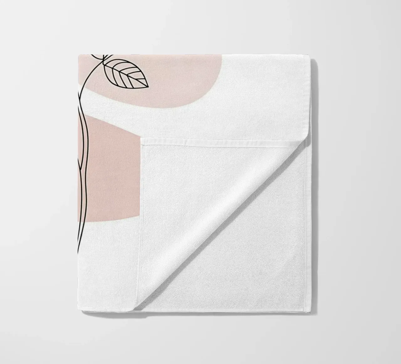 Elegant rose in a continuous line and abstract shapes beach towel by Plain Thoughts