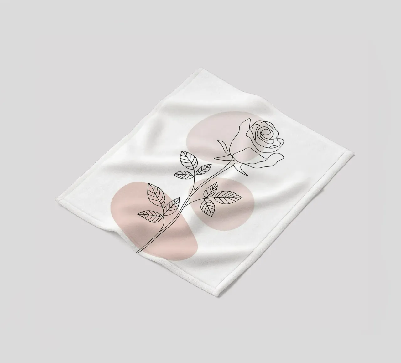 Elegant rose in a continuous line and abstract shapes fleece blanket by Plain Thoughts