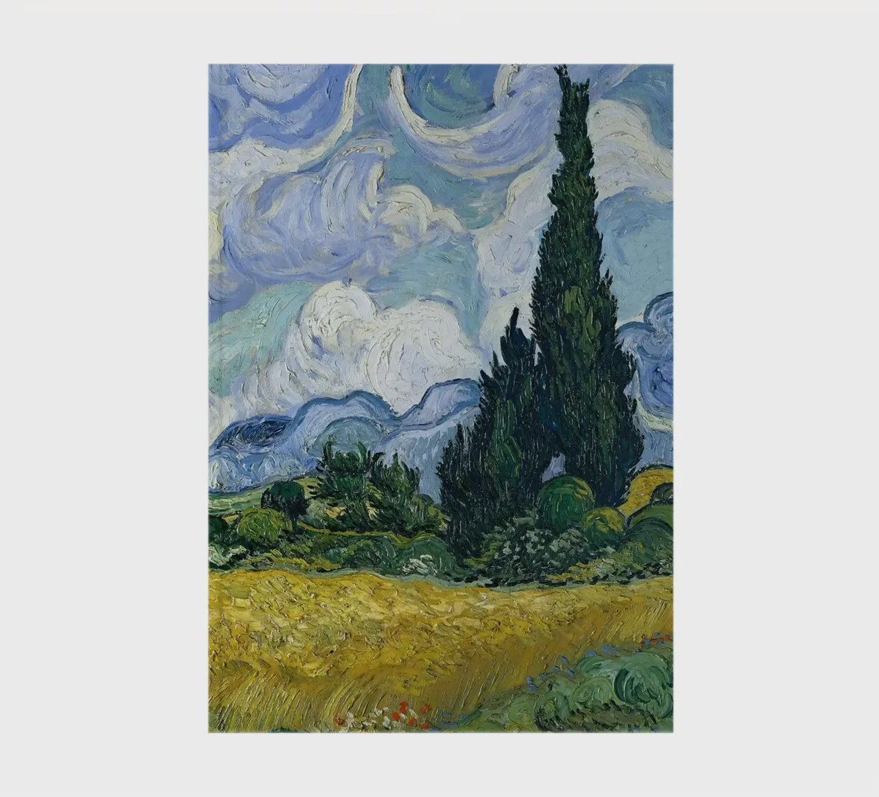 Wheat Field with Cypresses - Vincent van Gogh notebook by Sylviepaint