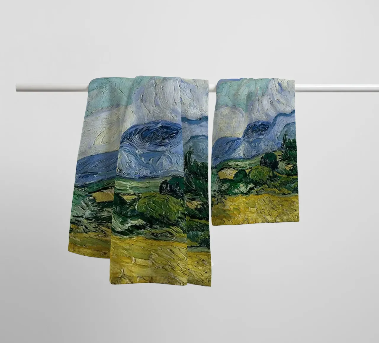 Wheat Field with Cypresses - Vincent van Gogh towel by Sylviepaint
