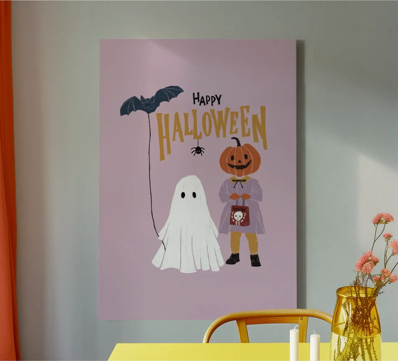 Happy Halloween tela con Cornice a cassetta da modeern
