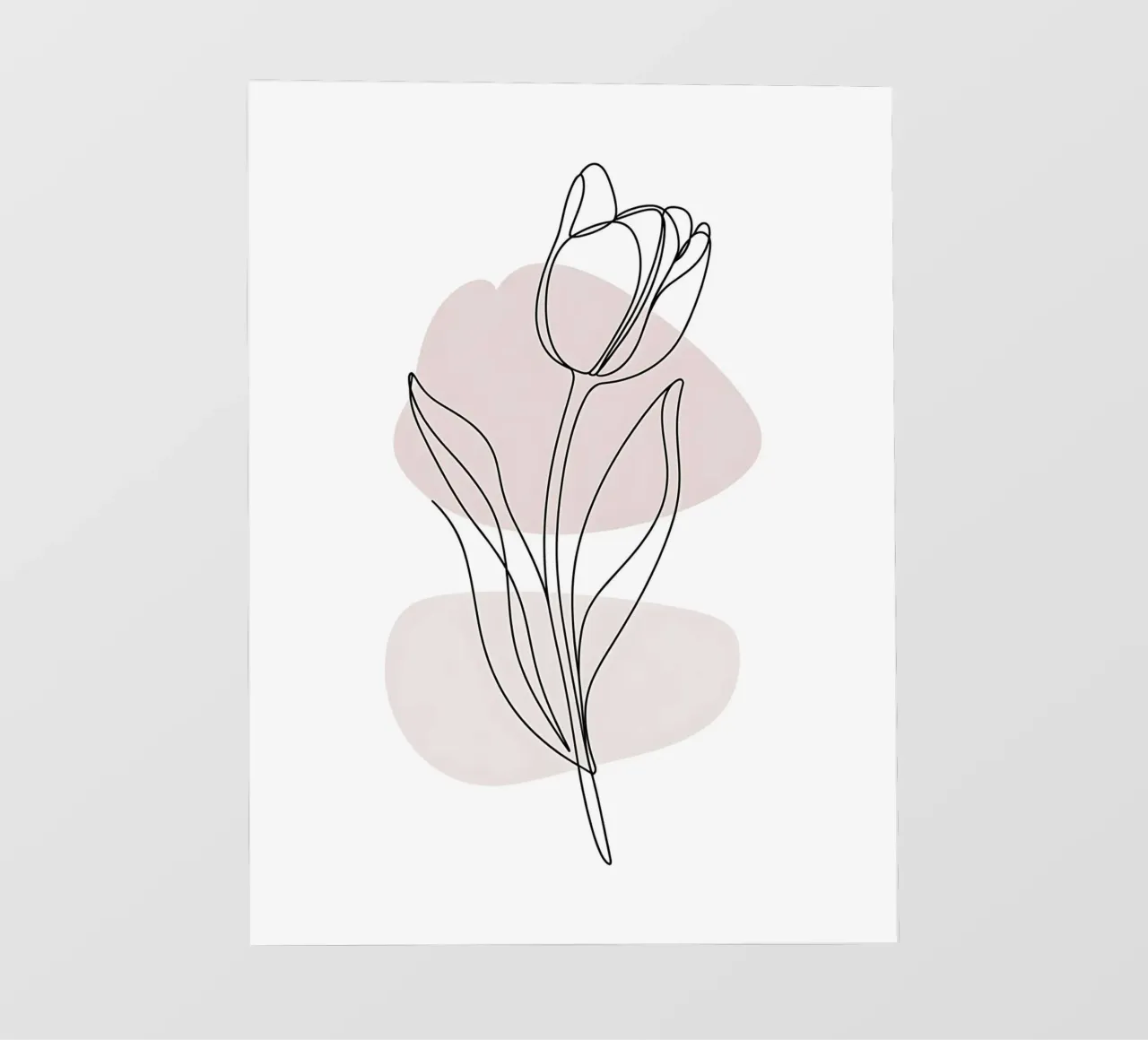 Tulipano moderno dalla linea continua e dalle forme rosa nude pellicola backlit da Plain Thoughts