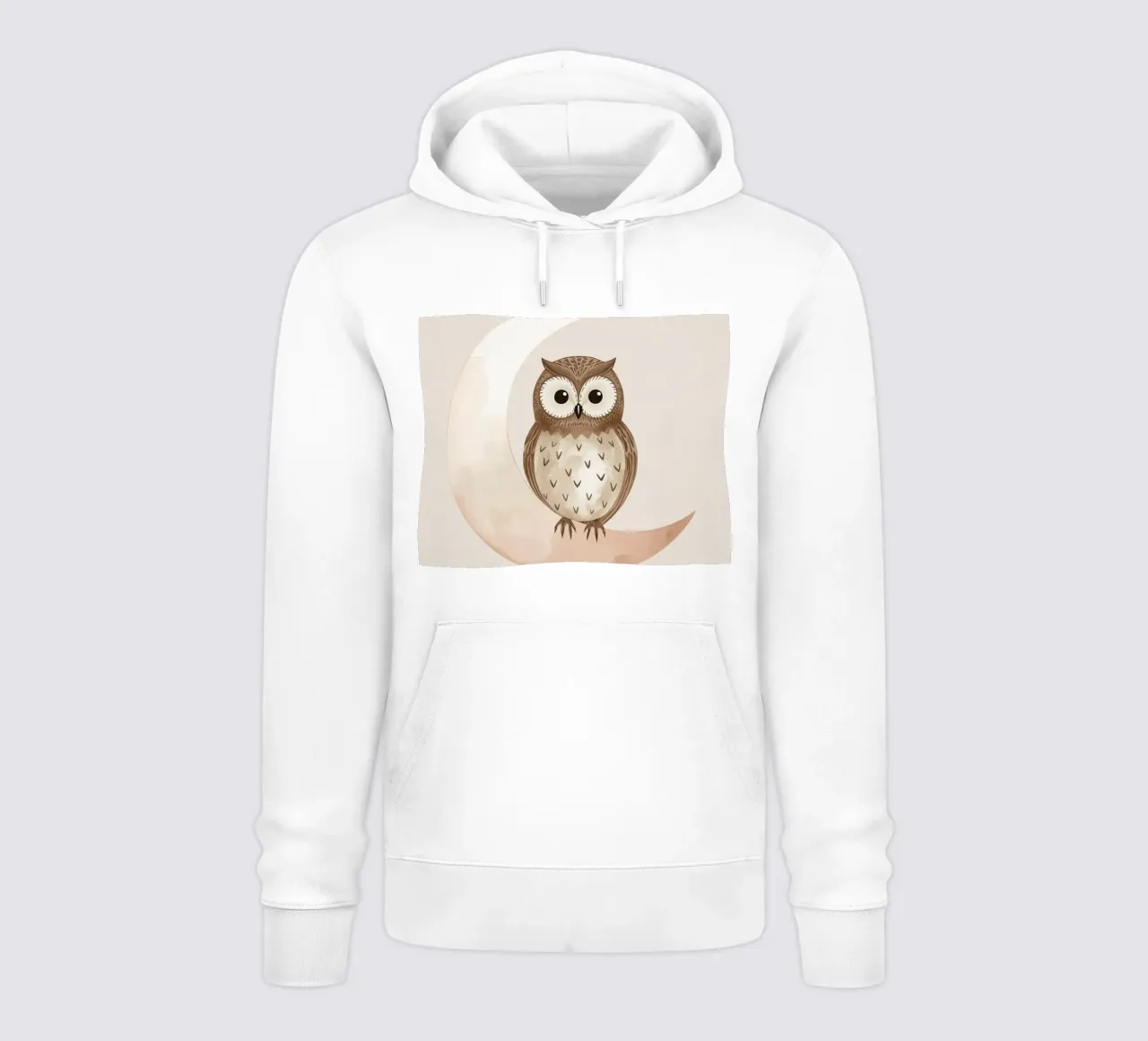 Un simpatico gufo sulla luna felpa con cappuccio da DesignDoodle