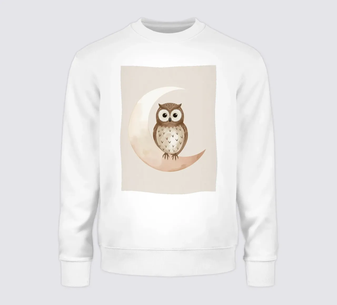 Un simpatico gufo sulla luna felpa da DesignDoodle