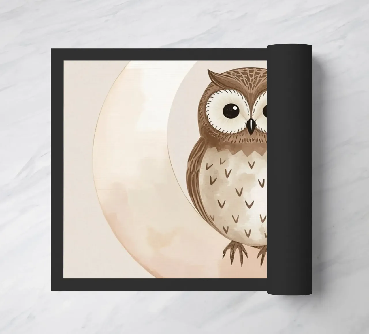 Un simpatico gufo sulla luna zerbino da DesignDoodle