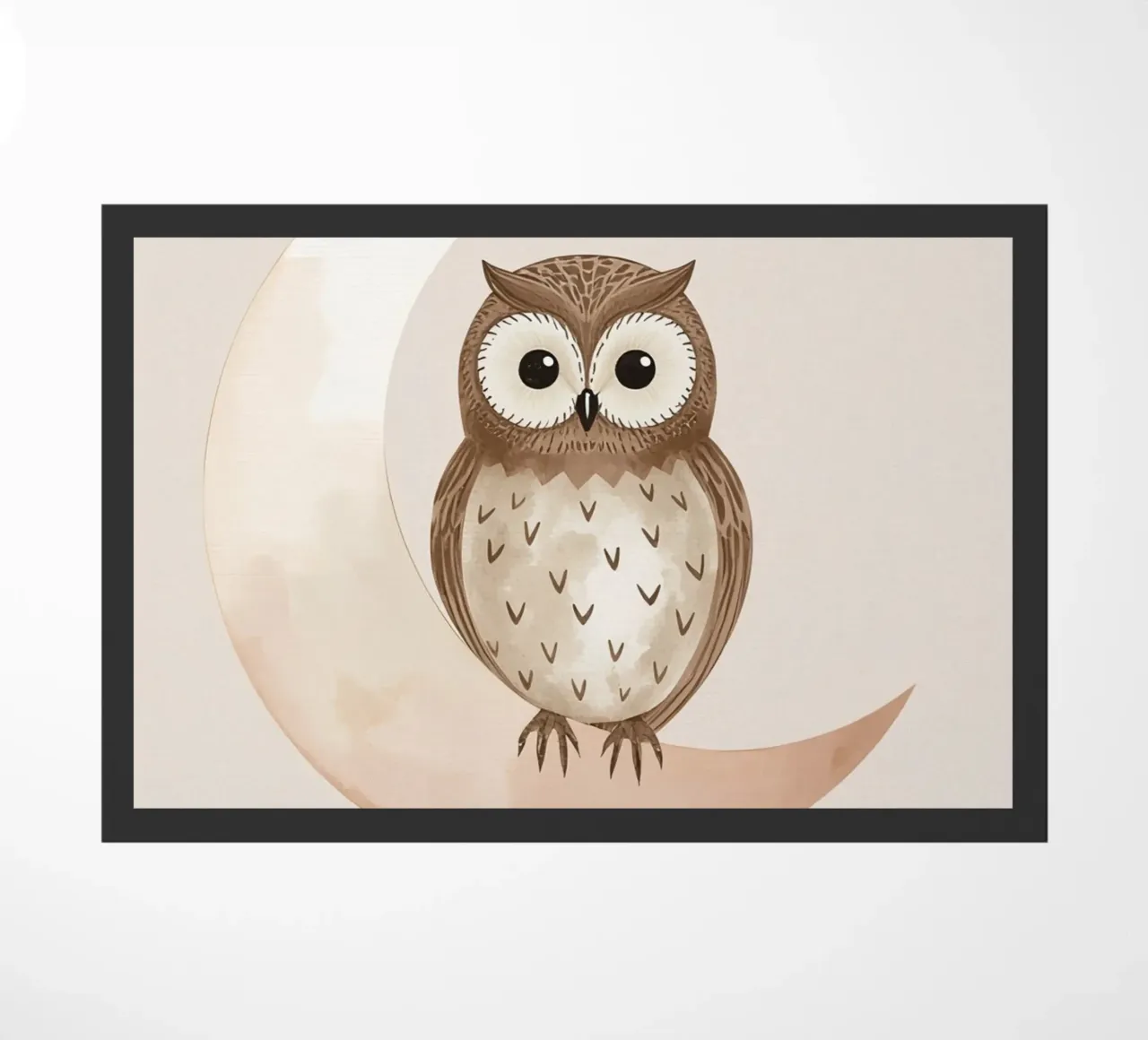 Un simpatico gufo sulla luna zerbino da DesignDoodle