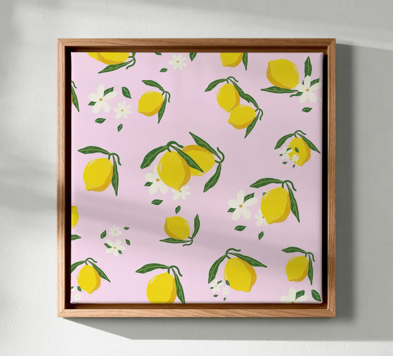 Zitrone Frisch Leinwand mit Schattenfugenrahmen von PurePeachStudio