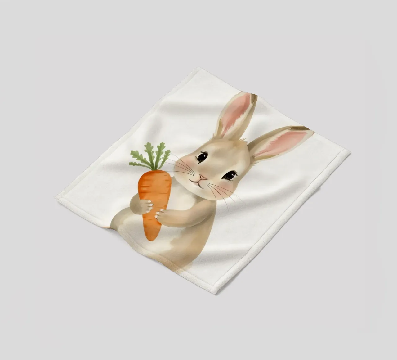 Verängstigtes Kaninchen umarmt ihre Karotte Fleecedecke von DesignDoodle