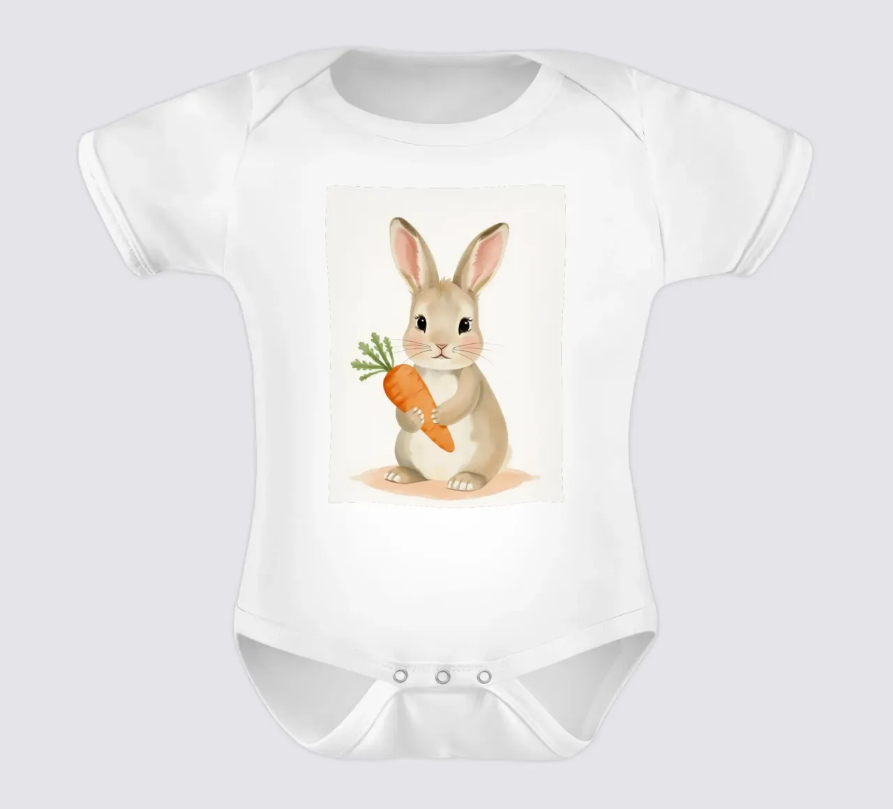 Verängstigtes Kaninchen umarmt ihre Karotte Kurzarm Babybody von DesignDoodle
