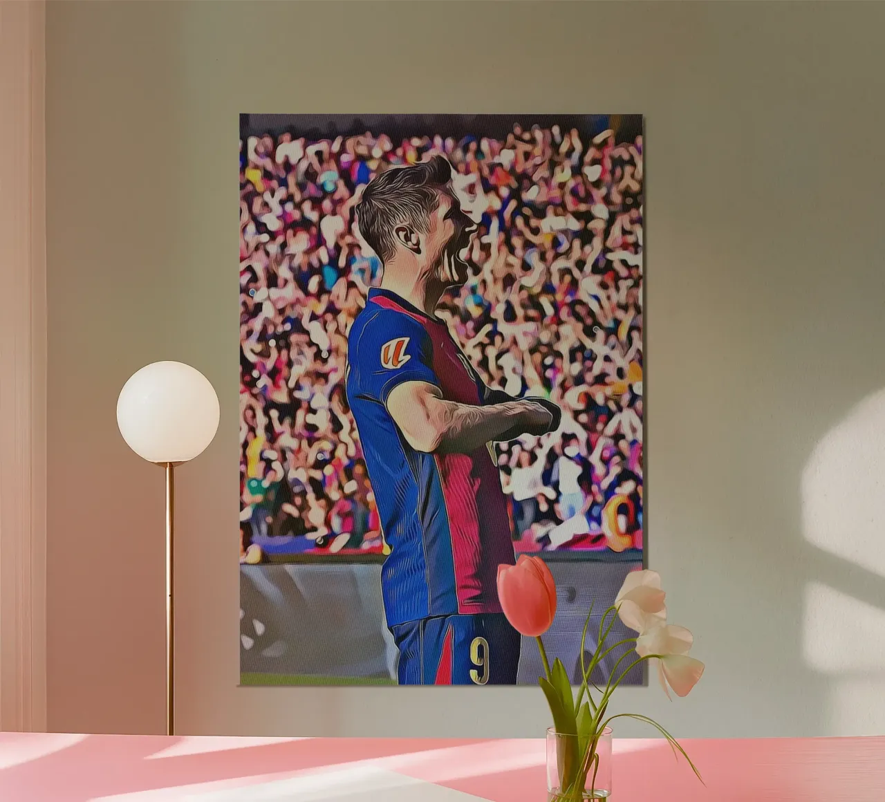 Lewandowski Iconic Celebration Barcellona Maglia Numero 9 Pos poster con telaio in alluminio da ArdanART