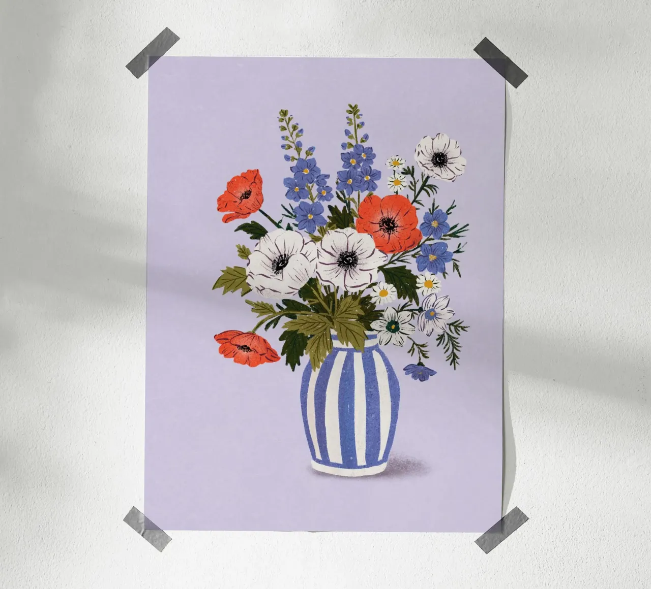 Vase mit Blumen poster da modeern