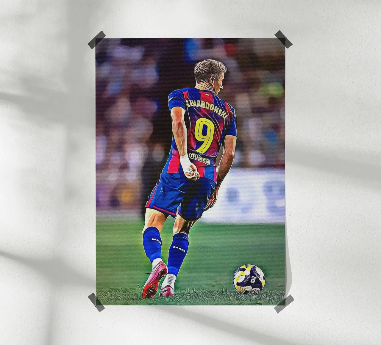Lewandowski vista posteriore Maglia Barcellona numero 9 Poster poster da ArdanART