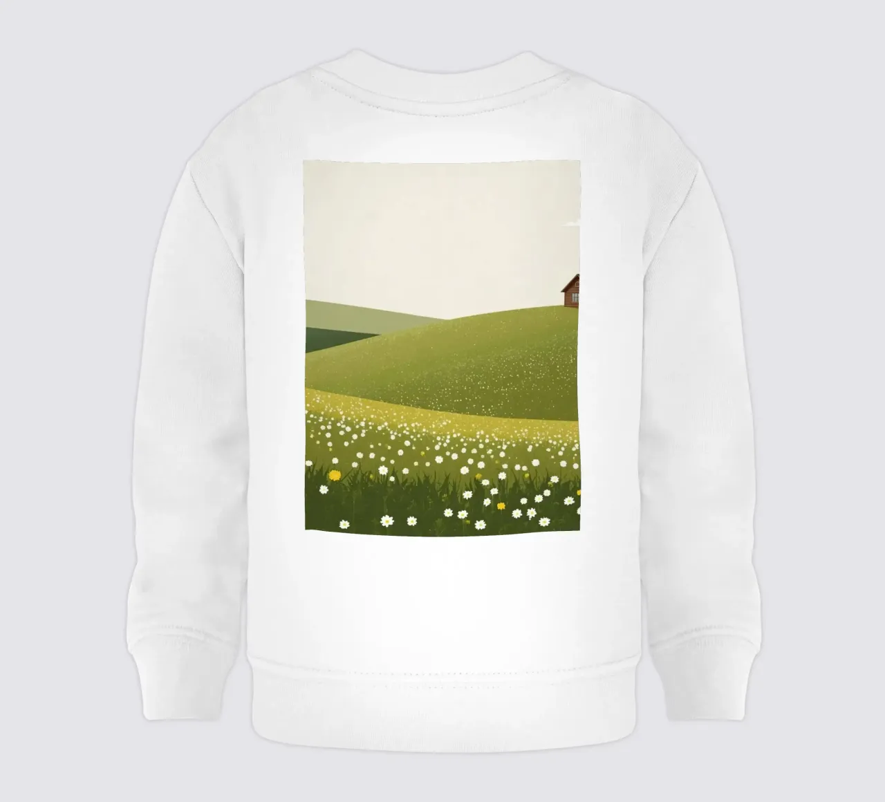 Cabina in cima a una collina di fiori selvatici felpa neonato da DesignDoodle
