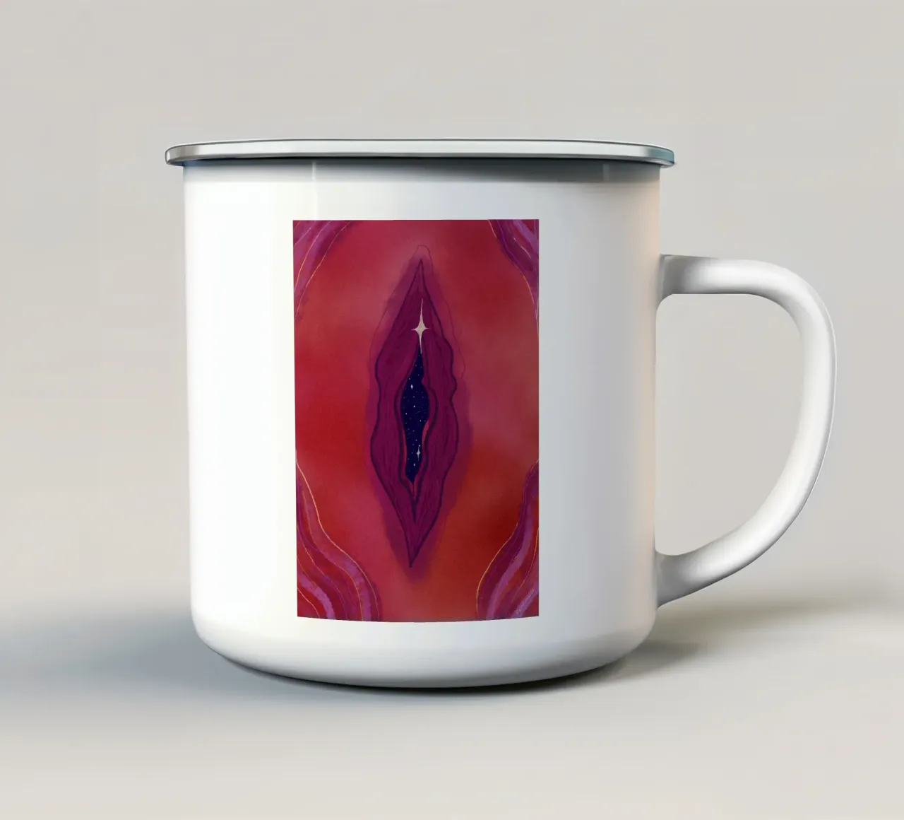 Yoniverse tazza in smalto da Femlouise.illustrations