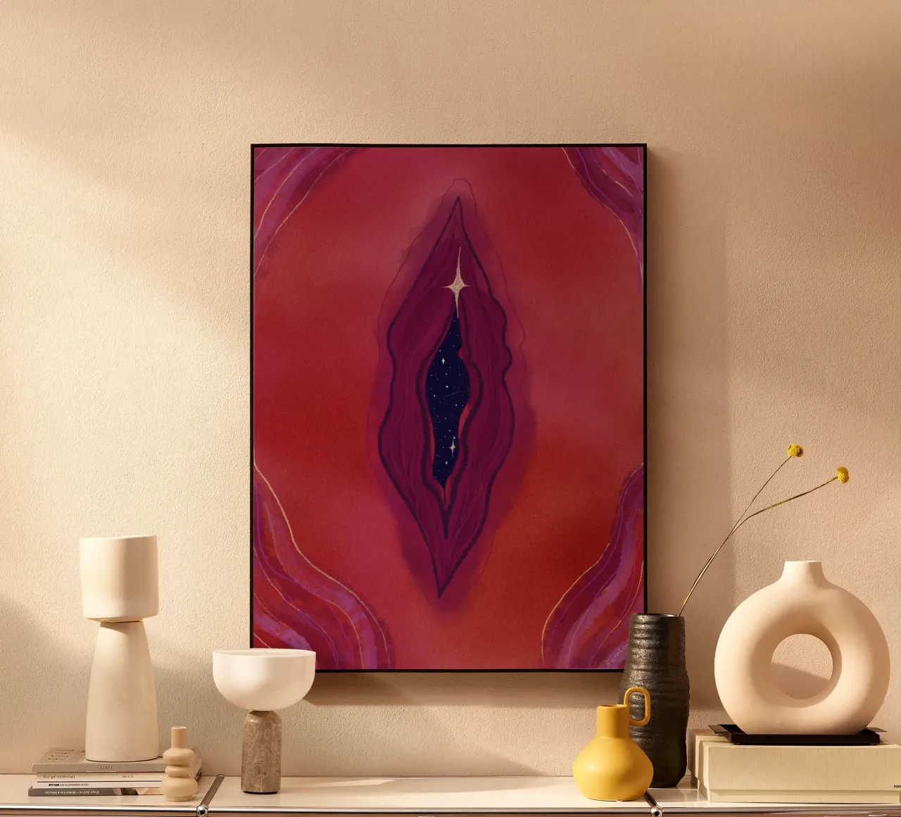 Yoniverse plexiglass da Femlouise.illustrations