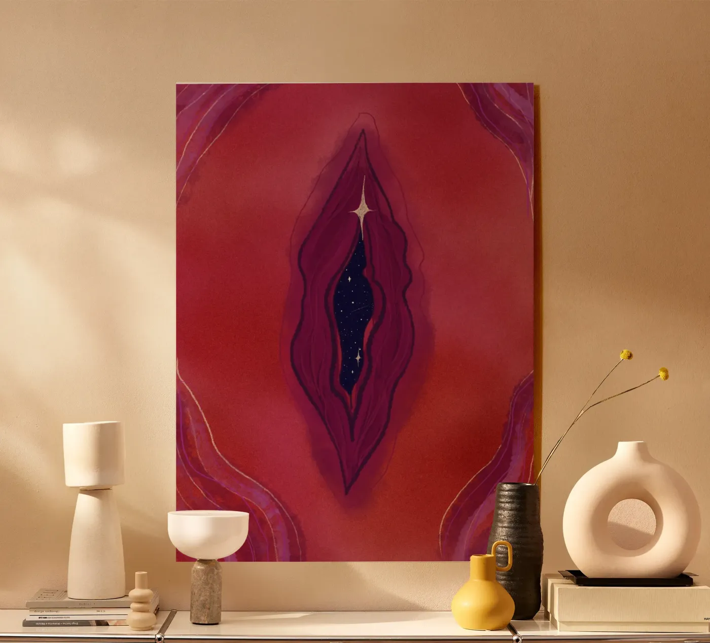 Yoniverse plexiglass da Femlouise.illustrations