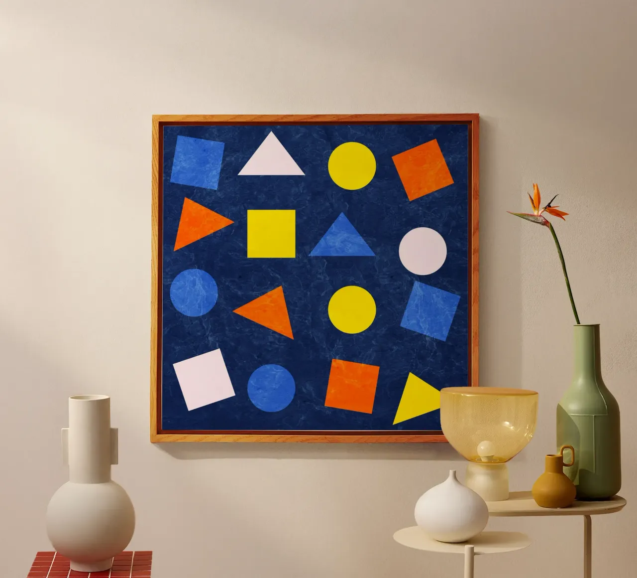 Forme geometriche colorate - Arancione, blu e giallo plexiglass da lovely lines