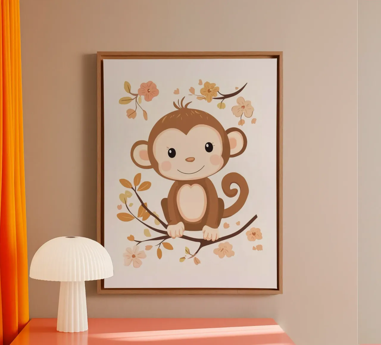 Scimmia capricciosa tela con Cornice a cassetta da Happy Littles