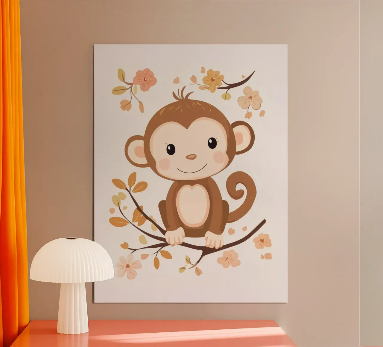 Scimmia capricciosa poster con telaio in legno da Happy Littles