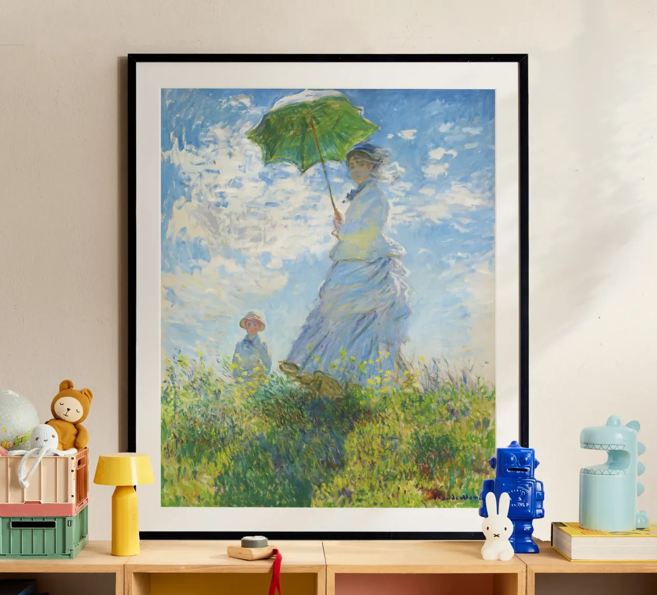 Donna con ombrellino - Claude Monet (1875) poster da Chérie Prints
