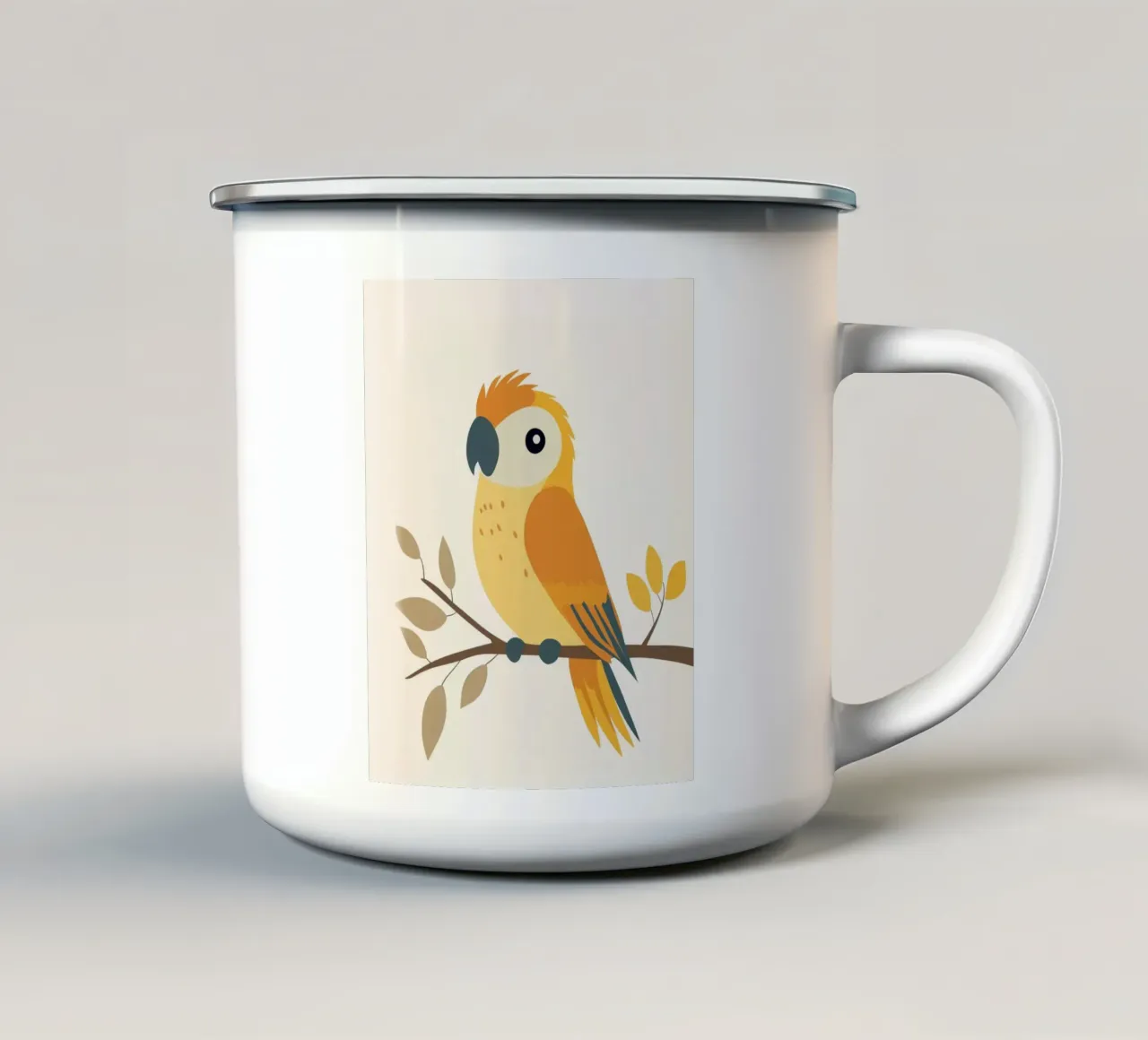 Pappagallo stravagante tazza in smalto da Happy Littles