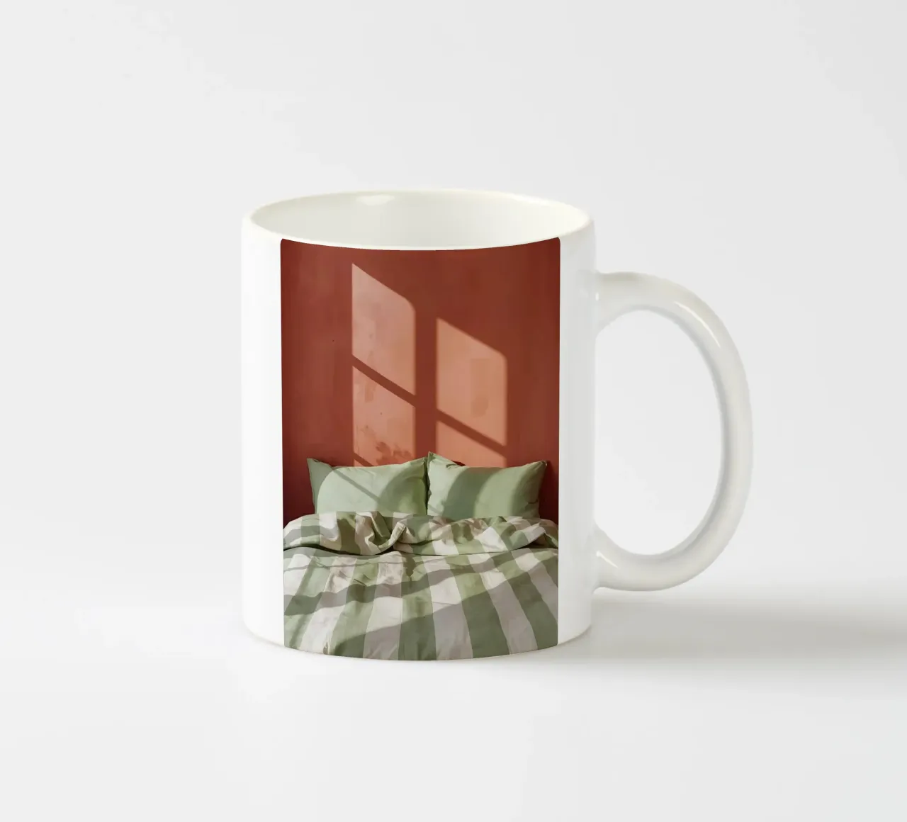 Storie della buonanotte a righe bianche e verdi tazza in ceramica da Ohkimiko